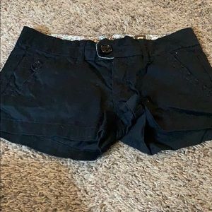 Black shorts stitching detail on pockets